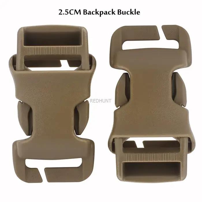 QASM 2pcs 2.5CM Secure and Reliable Tactical Quick-Release Buckles Side Release