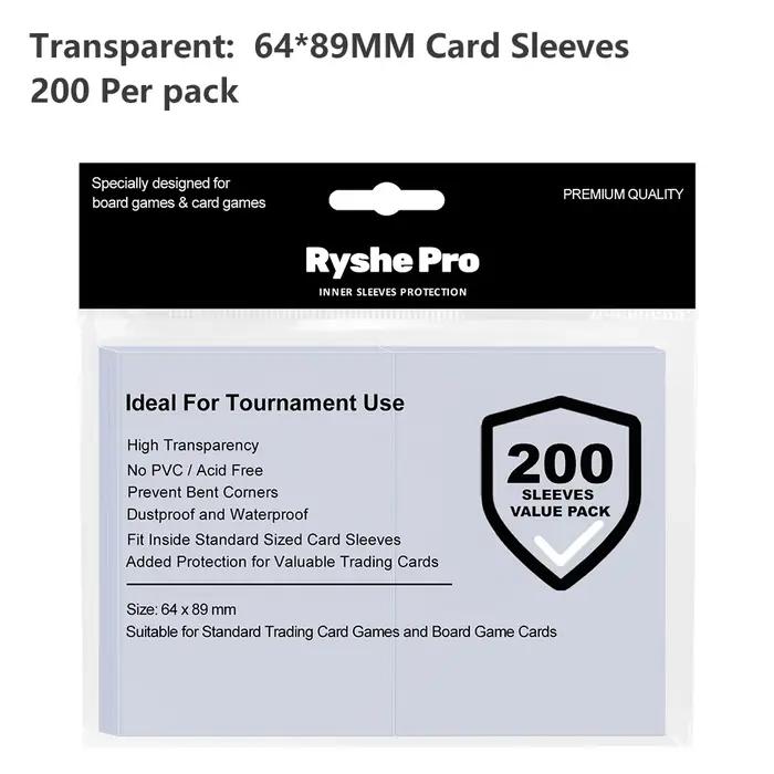 100 comptes manchons de cartes chargeurs supérieurs 66*91mm