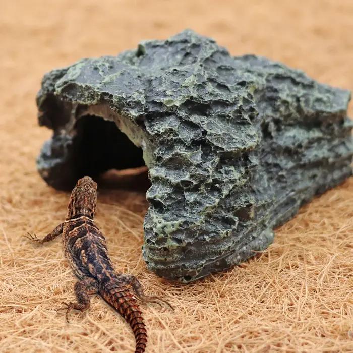 Grotte cachée de poisson, Aquarium Non toxique, haute Simulation, tortue rampante, Reptile, se préla