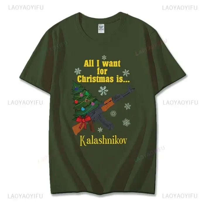 Unique russe Kalachnikov AK47 fusil d'assaut faits nutritionnels graphique t-shirts homme été coton à manches courtes col rond hommes t-shirt