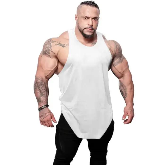 T-Shirt sans manches respirant en coton de couleur unie pour hommes, débardeur de Sport décontracté,
