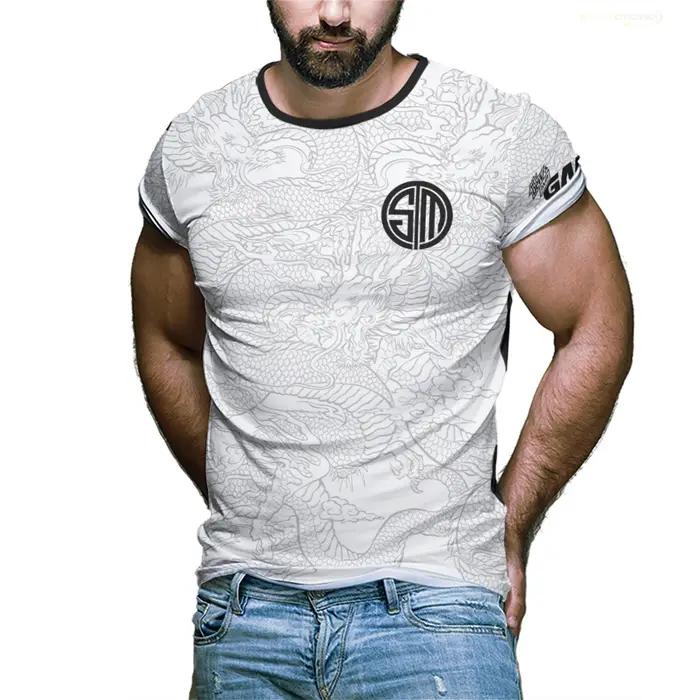 E-sport jeu équipe uniforme Tsm hommes formation respirant séchage rapide sport tops dragon motif mode surdimensionné t-shirt enfants