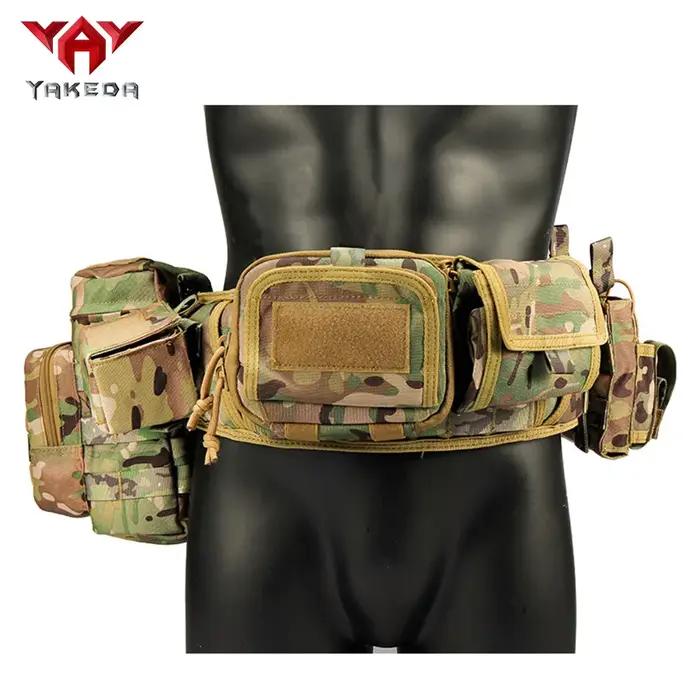 Ceinture tactique camouflage MOLLE YAKEDA multifonction pour équipement de chasse et entraînement