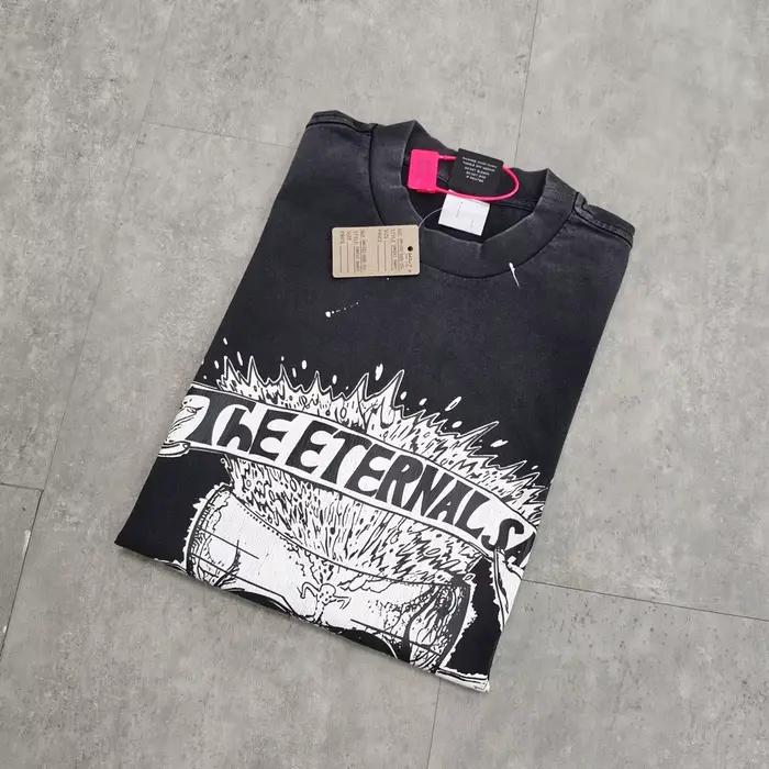 Yao mode Saint de Michael 25SS marque de luxe de haute qualité 1:1 coton hommes hauts t-shirt vêtements Streetwear