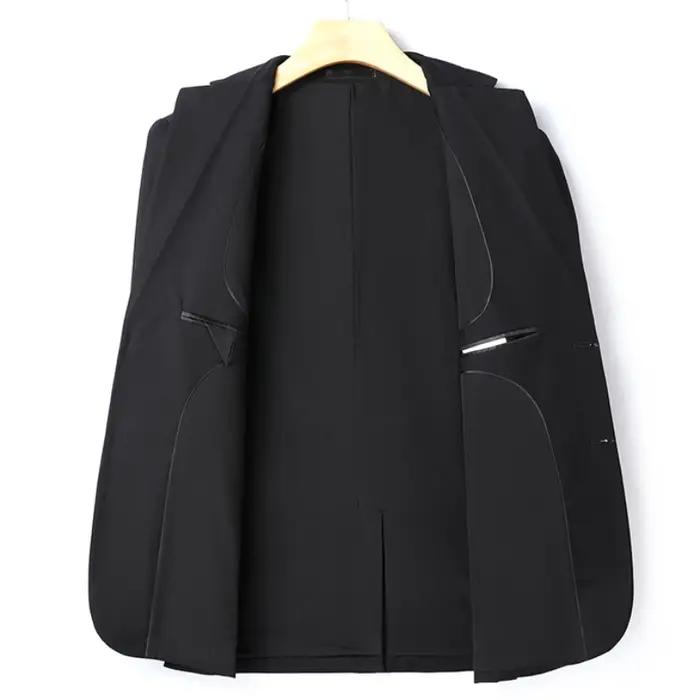 Nouveau (Blazer + pantalon) hommes d'affaires de mode Gentleman Style italien mince couleur unie cos