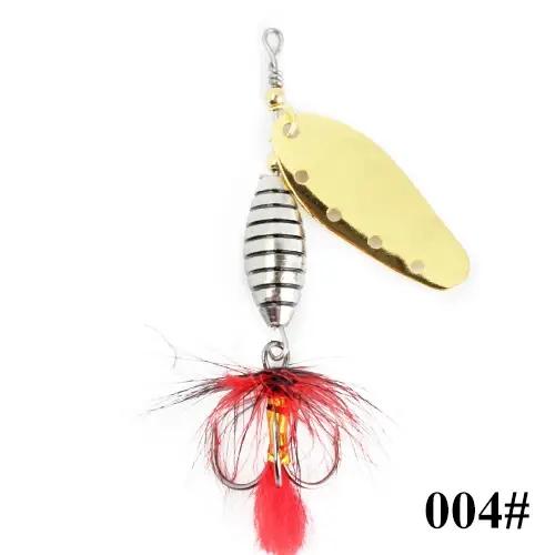 FISH KING Spinner appât 6g 12g 16g rotatif Spinners cuillère leurre brochet métal avec plume triple crochets pour access