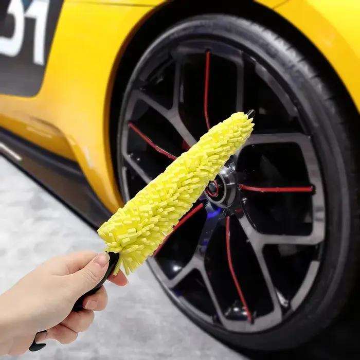 Brosse de roue de voiture, détails de pneus de jante, soins automobiles, brosse de moto, brosses de