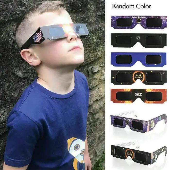 Lunettes papier éclipse solaire 1/5/10 pièces - Protection UV sécurité observation - Couleur aléatoire