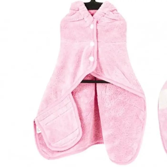 Peignoir pour animaux de compagnie, super absorbant, pour chiens et chats, avec capuche, col et sang