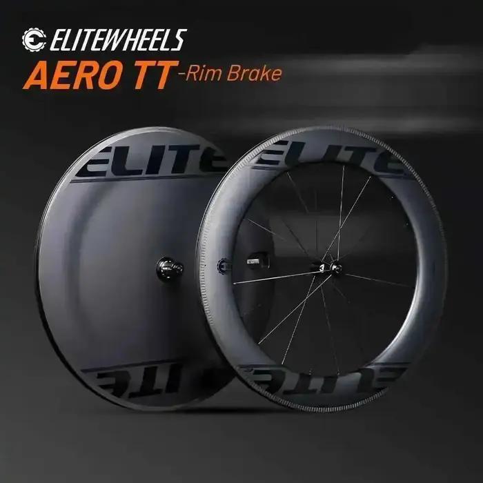 Jeu de roues carbone ELITEWHEELS AERO TT-Rim Brake pour vélo de triathlon