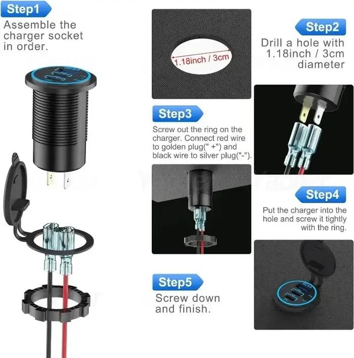 Prise de courant de chargeur de voiture USB