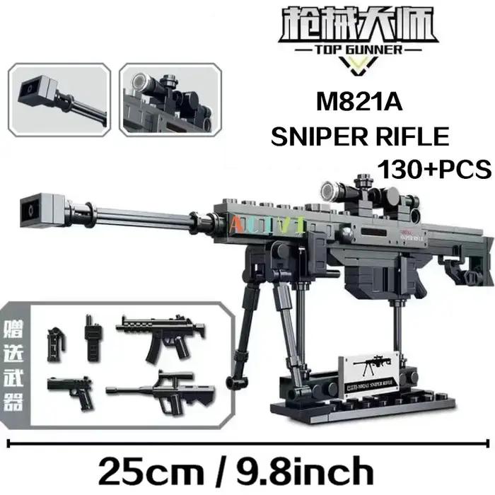 Blocs de construction techniques jouets pistolet AK47 Revolver sous-machine Sniper Barrett WW2 armée militaire guerre SWAT modèle d'arme pour les enfants