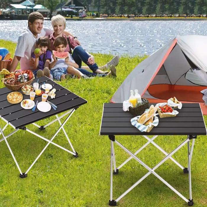 Table de Camping pliante Portable ultralégère, bureau de dîner en plein air, alliage d'aluminium hau