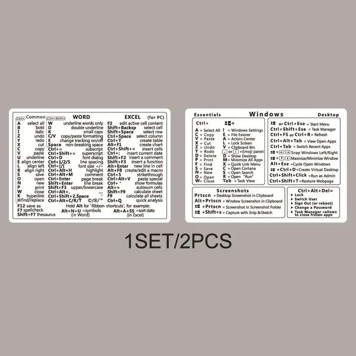 Autocollants de raccourci de clavier