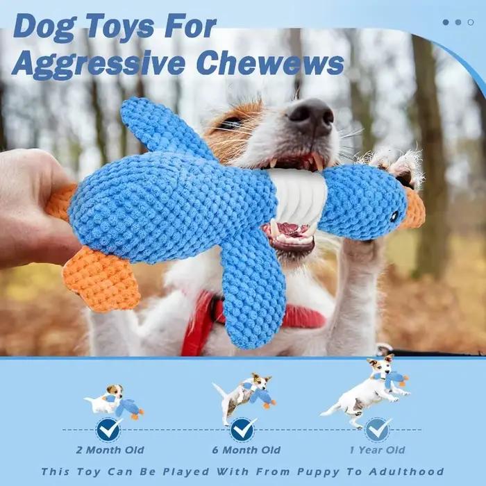 Jouets en peluche pour chiens résistants avec sons amusants pour apaiser et divertir chiots et chiens agressifs
