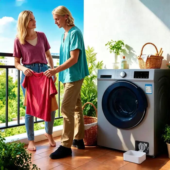 Entonnoir de vidange pour machine à laver, utilisé pour nettoyer le bac de récupération des résidus du filtre anti-peluches, empêchant les fuites d'eau dans la buanderie.