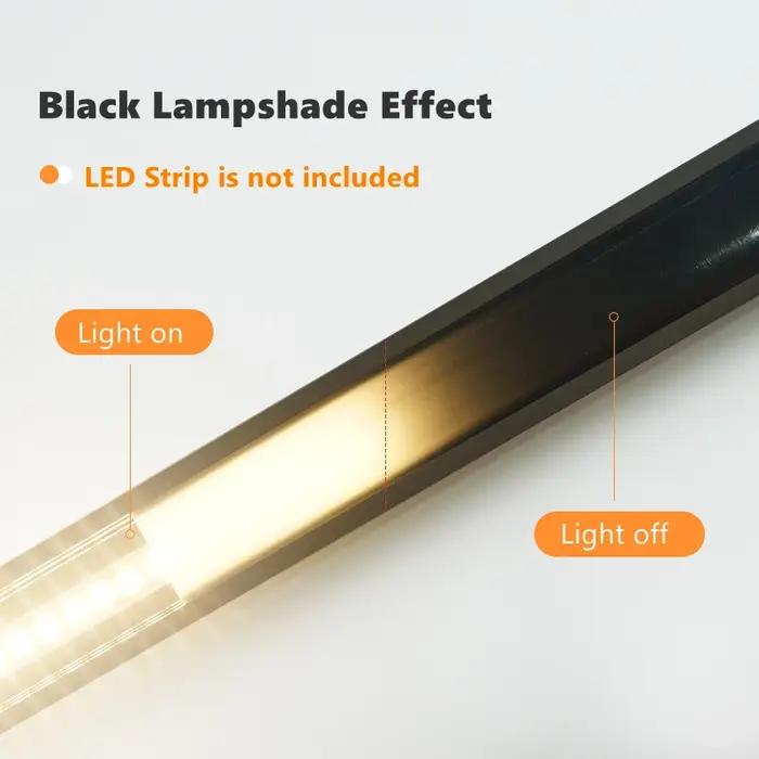 Profilé en aluminium LED de Style U/W, 0.5m, support de canal noir et argent, lampe de barre de couv