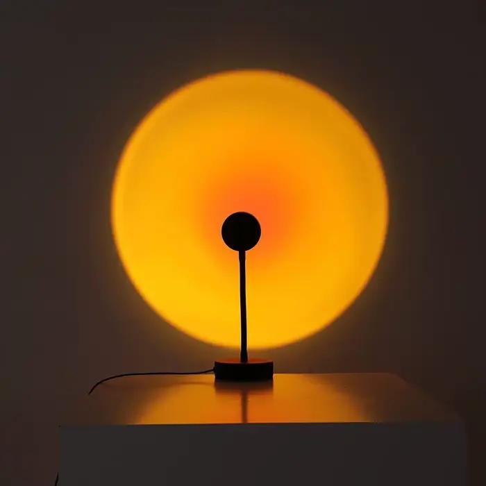 Lampe LED de coucher de soleil, projecteur USB, décoration de fête d'anniversaire, lumières d'ambian