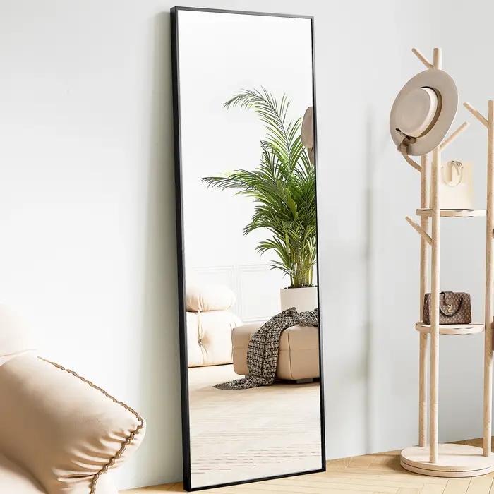 JHK 64 "x 21" miroir mural complet miroirs muraux suspendus ou inclinés avec support cadre en alliage d'aluminium salon