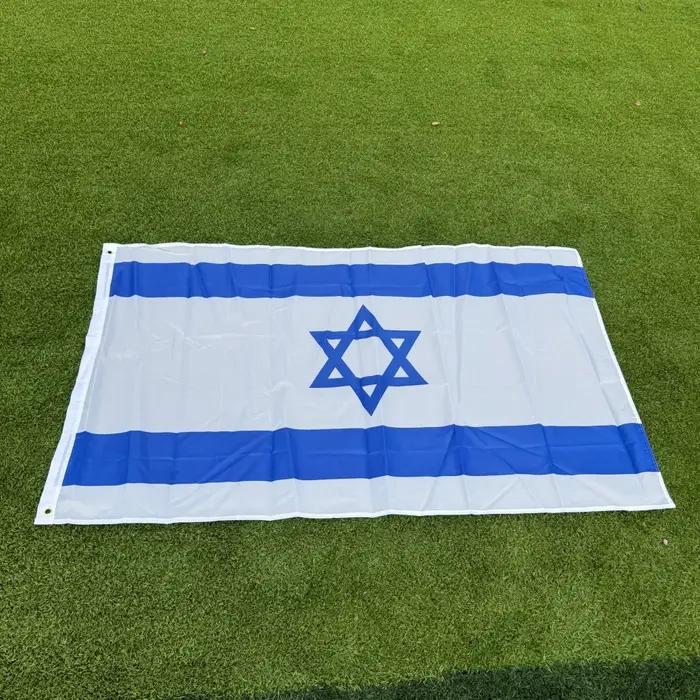 Drapeau d'Israël 150x90cm 3x5 FT דגל ישראל Polyester Double couture Décoration intérieure et extérieure