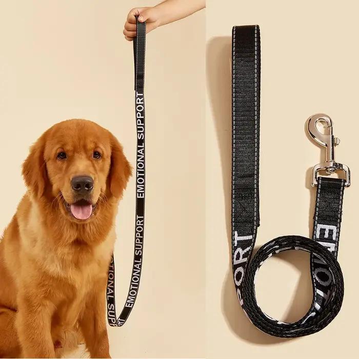 Laisses pour petits chiens et chats, couleur unie, Service pour chiens et Support émotionnel, laisse Jacquard à réflexion, entraînement de marche pour animaux de compagnie puissants