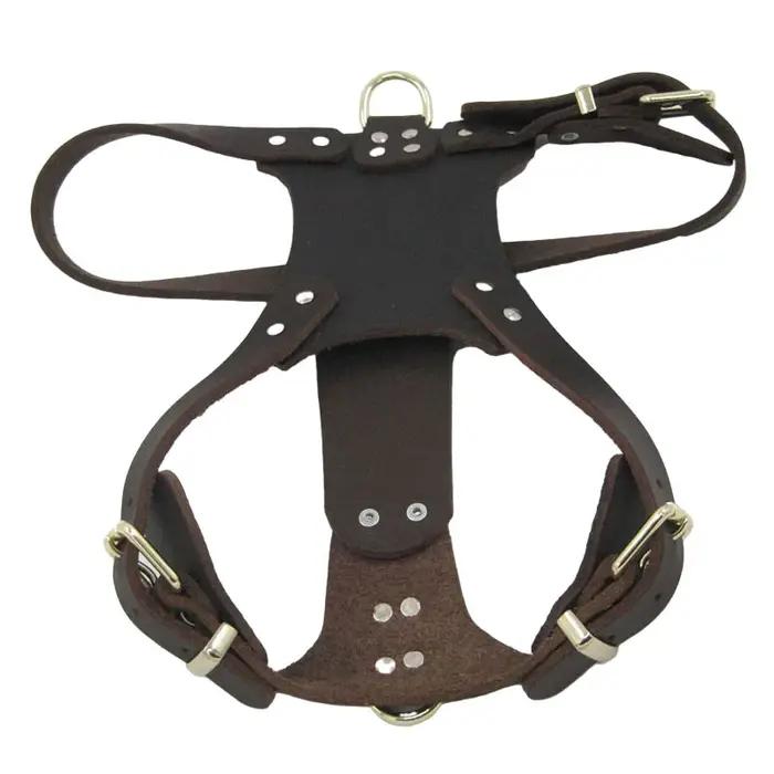 Harnais pour chien en cuir véritable