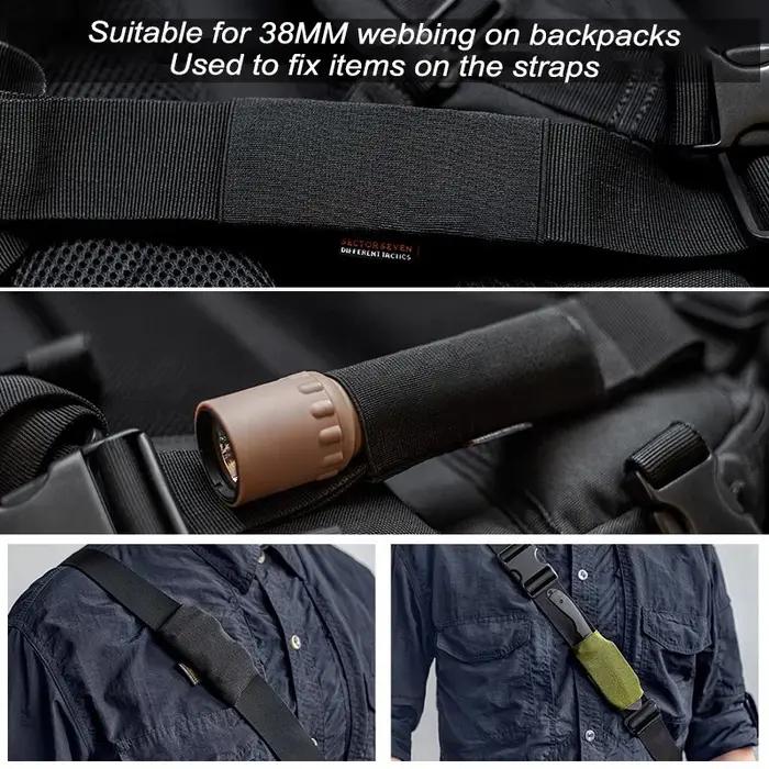 Ceinture tactique élastique 38-40mm, étui discret pour couteaux et lampes EDC chasse