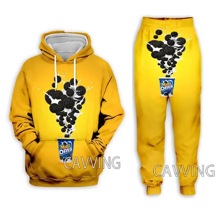 Sweat à capuche et pantalon de jogging College en 3D pour hommes et femmes