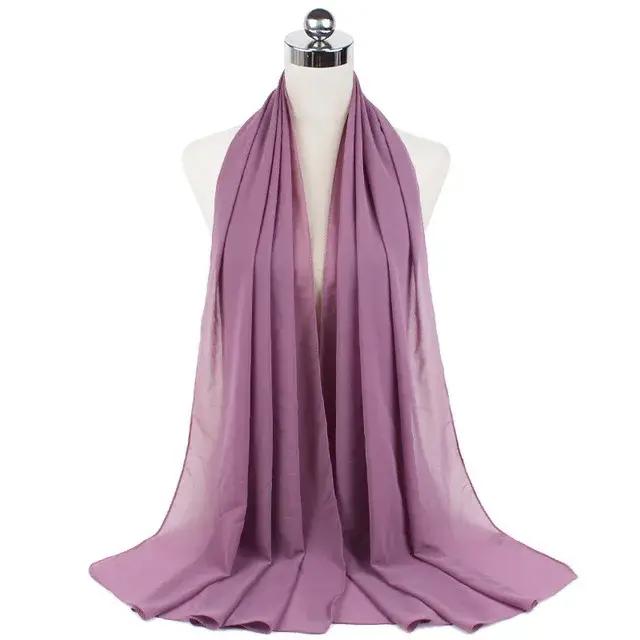 Femmes musulmanes en mousseline de soie Hijab châles écharpe Modal coton Jersey Hijabs plaine douce pour femme musulman