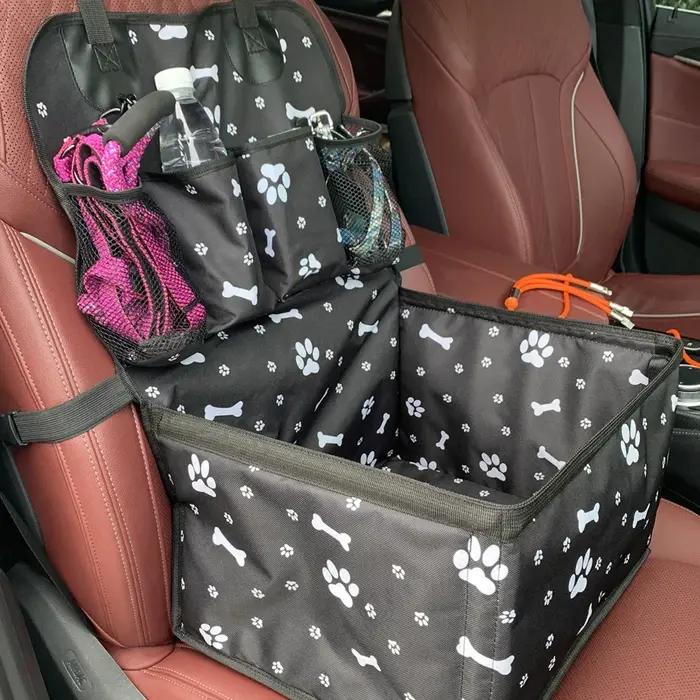 Panier de siège de voiture pour chien, pour petits et moyens chiens, avec poches de rangement, housse de siège de voiture pour chien de voyage, hamac pliant