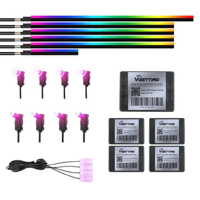 Lumières ambiantes LED universelles pour voiture, banderole intérieure, bande acrylique cachée, lamp