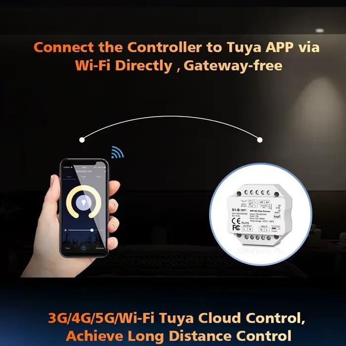 Tuya Smart Life WiFi RF AC Triac variateur LED de contrôle interrupteur poussoir 110V 220V 230V télé
