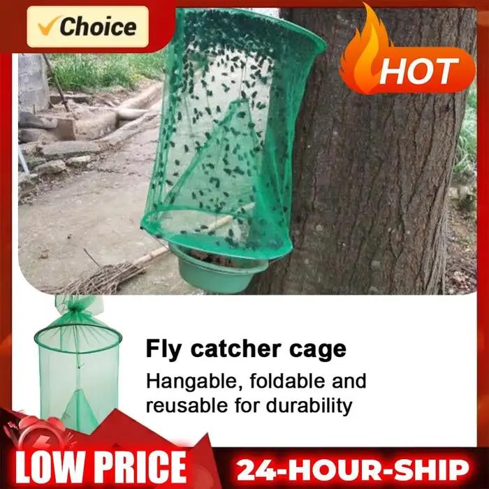 Piège à mouches suspendu réutilisable et pliable – Cage attrape-mouches pratique – Outil de contrôle des insectes pour la maison et le jardin