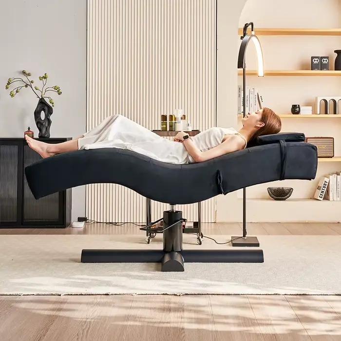 Lit de spa japonais avec circulation d'eau, table de massage pour hydrothérapie faciale pour salon de coiffure, lit électrique pour cils et soins de beauté