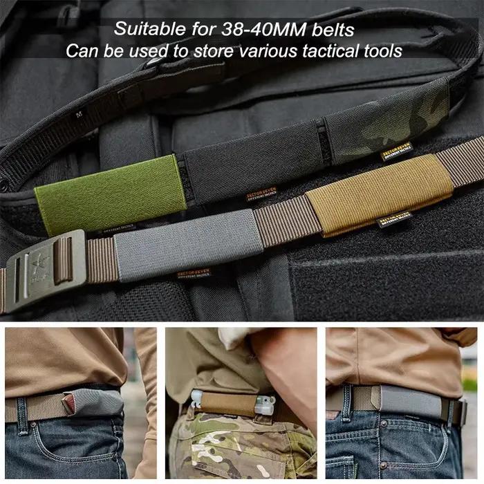 Ceinture tactique élastique 38-40mm, étui discret pour couteaux et lampes EDC chasse