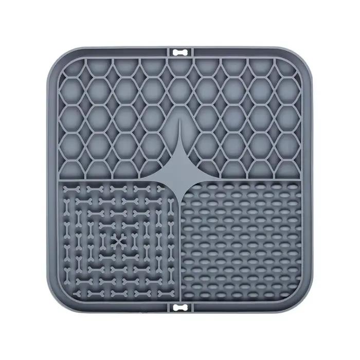 Tapis à lécher pour chien pour le bain et le toilettage | Tapis de léchage en silicone texturé à 4
