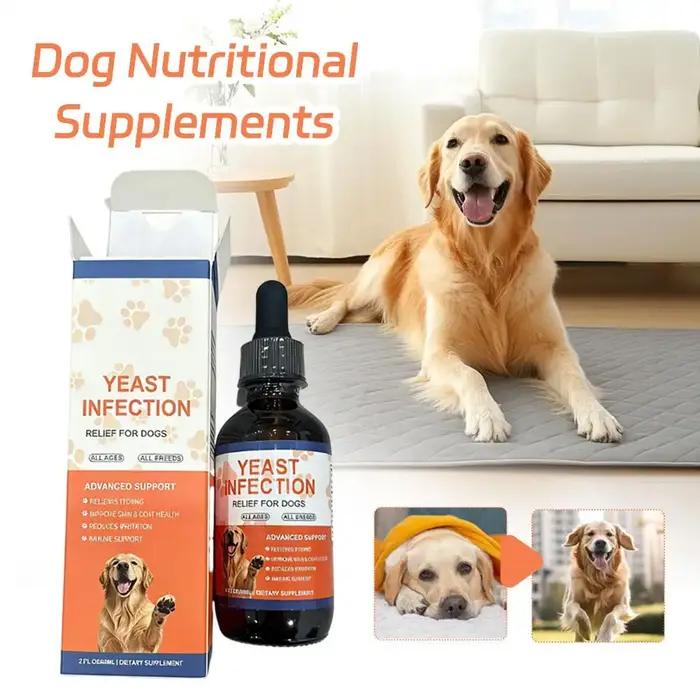 Gouttes Naturelles pour le Soulagement des Infections à Levures chez le Chien – Apaise les Démangeaisons