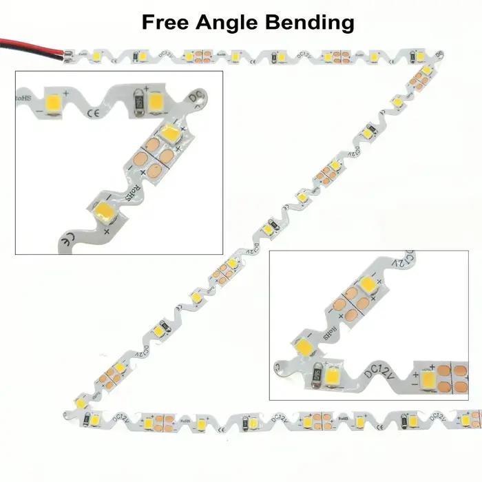 Bande lumineuse LED Flexible en forme de S, 12V, 5V, 2835, 60LED/m, 5M, blanc chaud, 12V, 5V, pour c