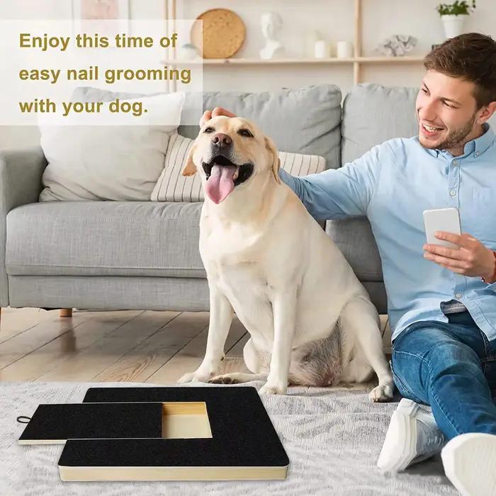 Planche à gratter pour ongles de chien avec boîte à friandises intégrée en bois pour chiens de petite et moyenne taille occasions quotidiennes et cadeaux pour animaux de compagnie