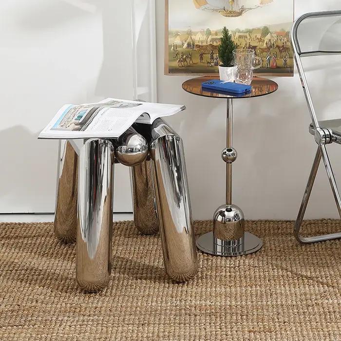 Tabourets en acier inoxydable, tabouret de changement de chaussures, chaises de salon, repose-pieds,