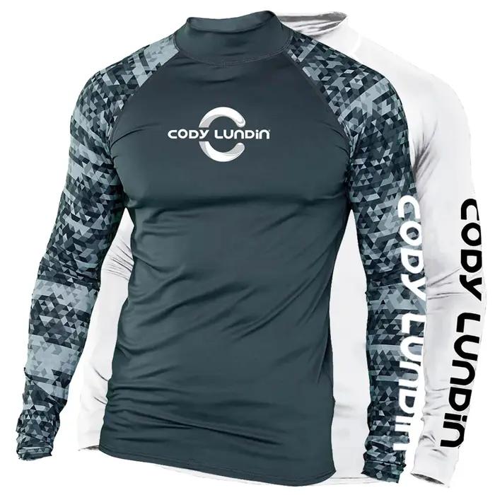 Surf natation plongée T-Shirts serré à manches longues éruption garde maillots de bain hommes Protection UV