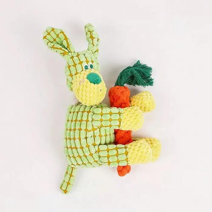 Jouet en peluche d'âne mignon pour chiens-jouet interactif à croquer grinçant avec son drôle