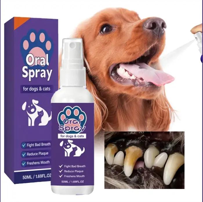 Spray buccal pour chien soin bucco-dentaire haleine fraiche gencives saines usage facile occasions quotidiennes visites vétérinaires