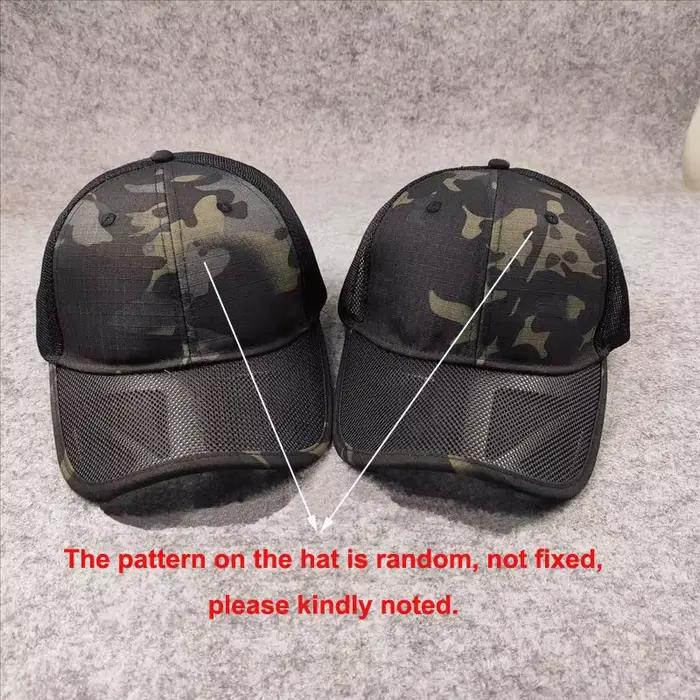 Casquette mesh jungle camouflage été - Chapeau ajustable grande taille 62cm pour hommes outdoor