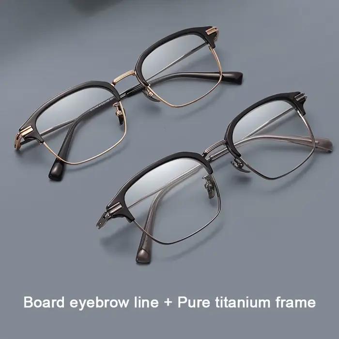 Lunettes de vue rétro de luxe américaines, réplique, grande taille 140 mm, monture en acétate et tit
