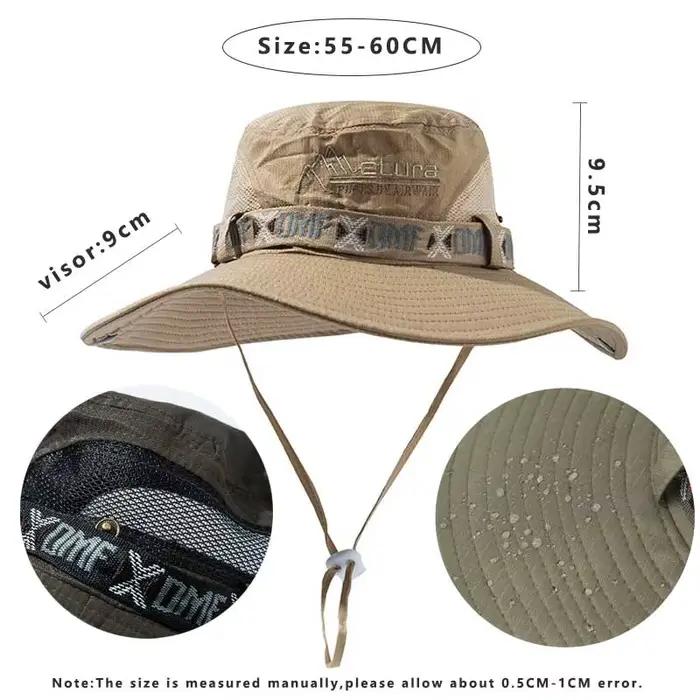 Chapeau d'Été à Large Bord pour Homme, Protection UV, ander, Safari, html, Randonnée, en Maille, Suf