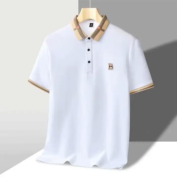 Polo logo luxueux homme en coton polyester décontracté avec motifs lettres pour été et occasions quotidiennes