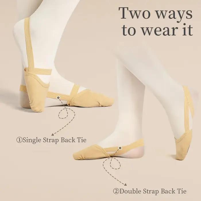 Chaussures de gymnastique rythmique demi-chaussures élastiques chaussures de Ballet pantoufles plate
