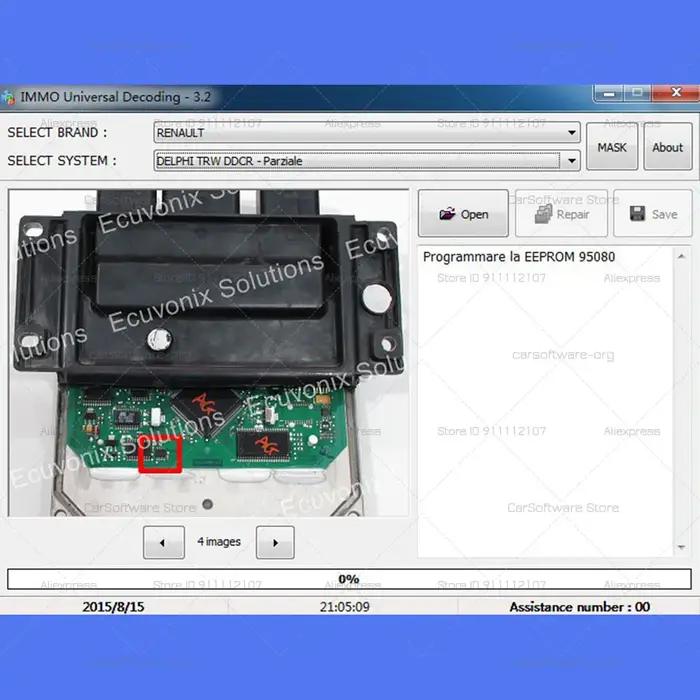 EcuVonix 3.2 décodage universel IMMO V3.2 élimine le code IMMO de la clé d'origine de recode ECU sup
