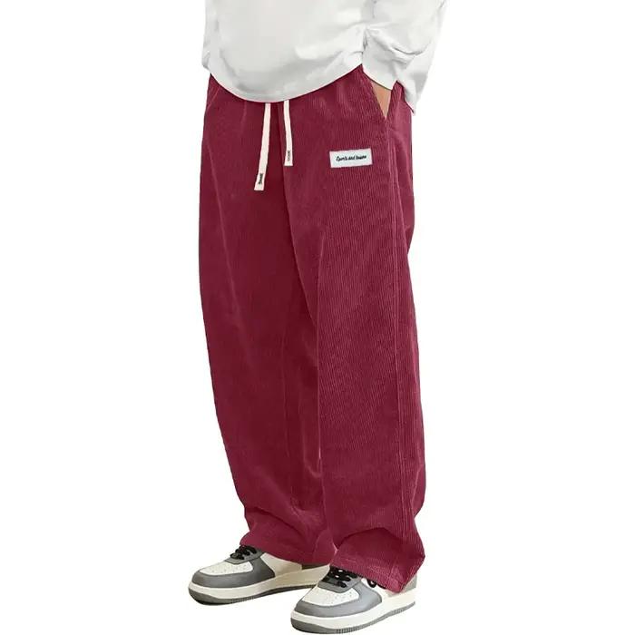 Pantalon décontracté en velours côtelé pour homme